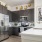wide c-shaped kitchen with open countertop 
