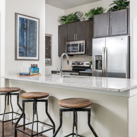 Kitchen bar style seating at kitchen countertop